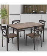 Set Of 5 Modern Dining Set 4 Chairs Wood Table Breakfast Seat Kitchen Fu... - £384.77 GBP