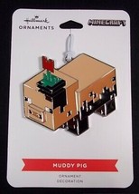 Hallmark Minecraft Muddy Pig flat metal Christmas ornament on card 2021 NEW - £6.04 GBP