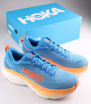 HOKA Mens Bondi 8 Coastal Sky Vibrant Orange Athletic Running Shoe Size 13 D New - $119.97