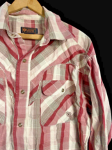 Ariat Pearl Snap Shirt Size XL Mens Western Wear Red Gray White Stripe Rodeo - $37.15