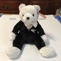 TY Beanie Baby Babies Wedding Groom His 2002 White Black Bear Plush Toy Flawed - £4.67 GBP