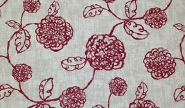 Magnolia Home Adele Crimson Red Abstract Floral 100% Cotton Fabric By Yard 54&quot;W - £10.03 GBP