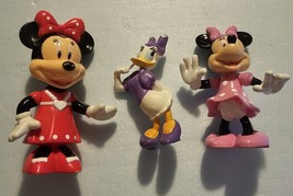 Vintage Disney Mixed Lot of 3 Variety PVC Minnie Mouse &amp; Daisy Duck Figures - £10.32 GBP