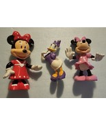 Vintage Disney Mixed Lot of 3 Variety PVC Minnie Mouse &amp; Daisy Duck Figures - £9.70 GBP