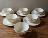 Lenox Wheat R-442  6 Coffee Cups &amp; 5 Saucers With Gold Trim. - £23.52 GBP