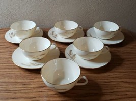 Lenox Wheat R-442  6 Coffee Cups &amp; 5 Saucers With Gold Trim. - £24.10 GBP