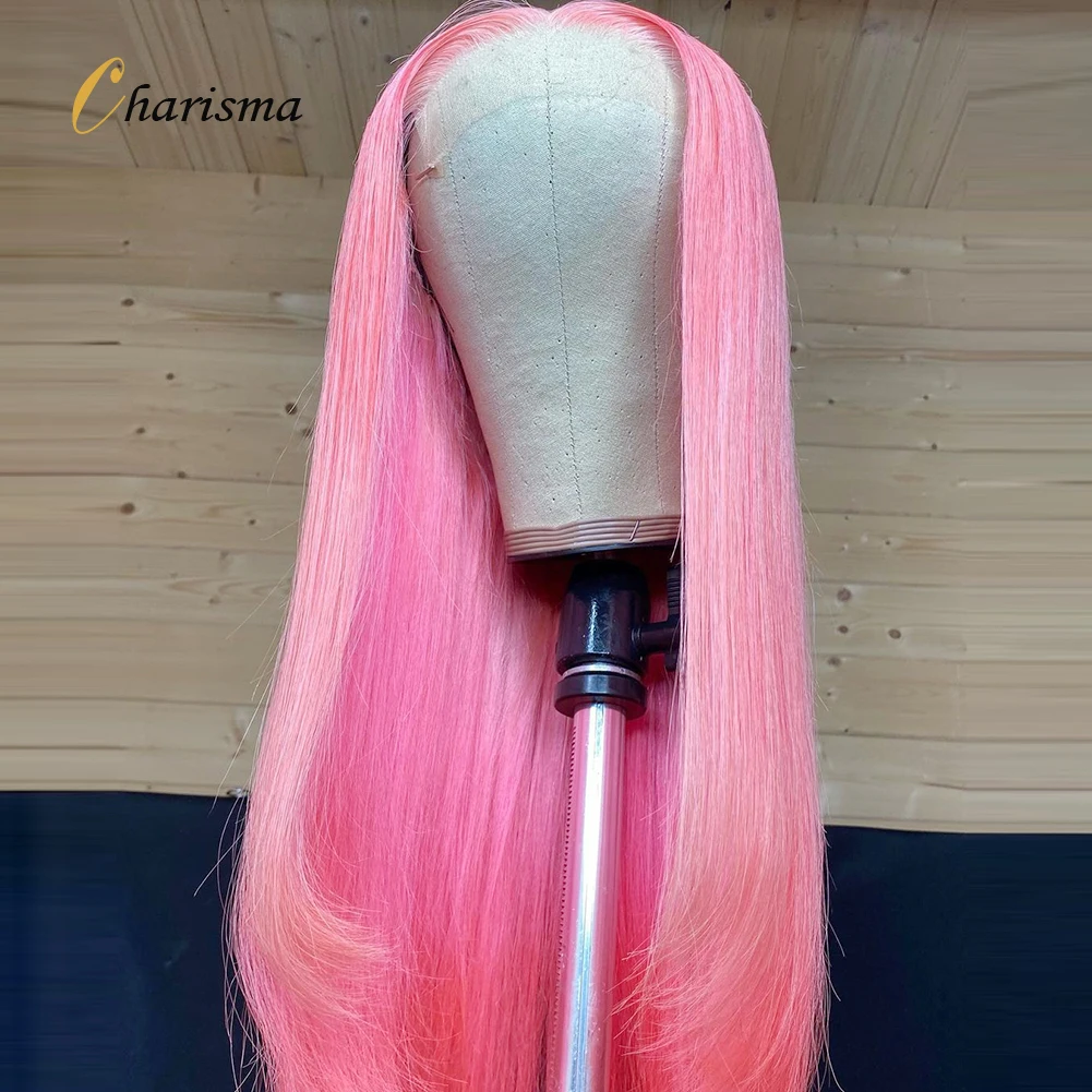K straight synthetic lace front wig synthetic lace wigs for women lace frontal wig pink thumb200