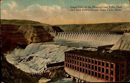 Great Falls The Missouri Volta Dam New Powerhouse Great Falls MT Postcard bk49 - £3.10 GBP