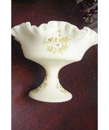 Vintage &quot;Fenton&quot; Peggy Bennett  Satin Glass Custard Footed Compote ^^^^ - $104.15 CAD