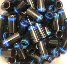 12 Ultra-Premium Quality Iron Ferrules Black with Blue &amp; Green Rings 1” - $37.99