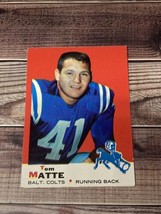 1969 Topps Tom Matte #47 Baltimore Colts Football Card - £2.36 GBP