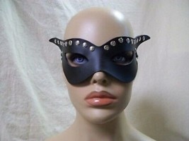 Sexy Black Studded Bad Girl Mask Harley Quinn Comic Villain Roleplay Fantasy Fun - £8.56 GBP