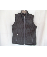 Free Country vest reversible Large black gray fleece lined - $21.51