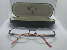 BULOVA “TARRAGONA” Eyeglasses Frame Half Rimless 51-17-135 Brown/Gold OE54 - £39.56 GBP