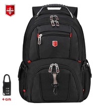 Waterproof Men&#39;s Swiss Backpack 15.6/17 Inch Laptop Backpa School Travel Bags La - £123.08 GBP