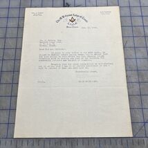 The W.M. Grand Lodge Of Texas A.F. &amp; A.M. 1923 Letter Waco Texas - $15.50