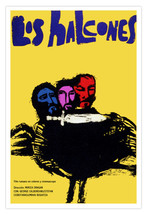 Romanian movie Poster&quot;3 Head HAWK&quot;Collectible art.Los HAlcones.Blue Pink &amp; Red - £12.59 GBP