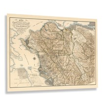 1894 Alameda &amp; Contra Costa County San Francisco California Map Poster Wall Art - £31.45 GBP+