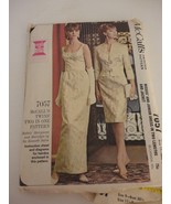 Vintage McCall&#39;s 7057 Formal Dress Pattern from 1960s cut Size 9, 11 - $297.41 MXN