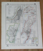 1921 Map Of Mumbai Bombay Madras Calcutta Hong Kong Cyprus Jerusalem Beijing - $28.85