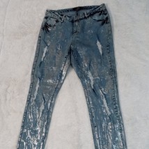 Ashley Stewart Foil and Distressed Accent 5 Pocket Denim Jeans (Size 12)... - $24.37