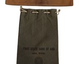2 Vintage First State Bank of Ada Minnesota Bank Bags Drawstring &amp; Zippered - £31.61 GBP
