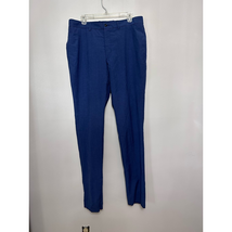 Ted Baker London Mens Chino Pants Blue Pockets Raw Hem Flat Front 38x38 New - £65.83 GBP