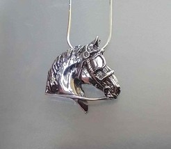 Driving Harness horse necklace Sterling Silver necklace Zimmer  Jewelry USA - £76.66 GBP