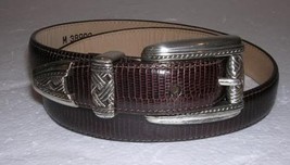 Brighton Womens 30 Brown Leather Faux Snakeskin Belt 38909  - £22.71 GBP