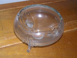 Vintage Clear Glass Round Candy Dish Bowl w Scalloped Edge and Three Legs – 3.5  - £6.71 GBP