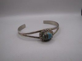 Antique Sterling Silver 925 Turquoise Bracelet Cuff Bangle - £39.56 GBP