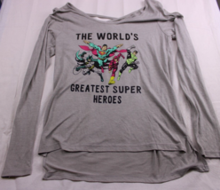 Justice League Womens Large Heroes Graphic T-Shirt, Gray, Super soft - £9.56 GBP