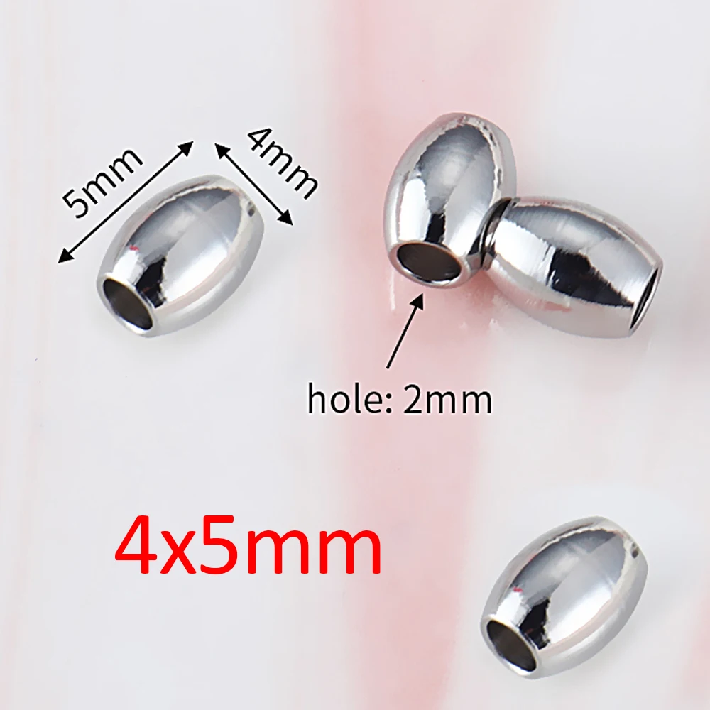 Sporting 10-40pcs Stainless Steel Long Oval Cylinder SpA A Charm Loose Bead for  - £23.90 GBP