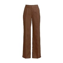 LANDS&#39; END High Rise Wide Leg LINEN Pleated PANTS Size: 10 New SHIP FREE... - $89.99