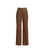 LANDS&#39; END High Rise Wide Leg LINEN Pleated PANTS Size: 10 New SHIP FREE... - $126.75 CAD