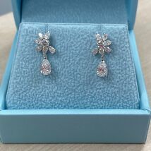 Brides 1.50Ct Teardrop Lab Grown Diamond Wedding Earrings 14K White Gold - $1,254.41 CAD