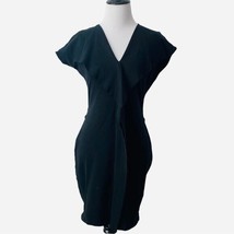 Hugo Boss Flutter Wide Neck Collar Cap Sleeves Sheath Dress Black Women’s S - $21.14