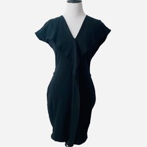 Hugo Boss Flutter Wide Neck Collar Cap Sleeves Sheath Dress Black Women’s S - £16.62 GBP