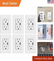 High-Speed USB Outlet Receptacle, 15 Amp with Type A &amp; C Ports for Home ... - $80.99