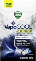 Vicks Vapo Cool Severe Medicated Drops 18ct, Maximum-Strength, 6 Bags 108 Drops - £7.43 GBP
