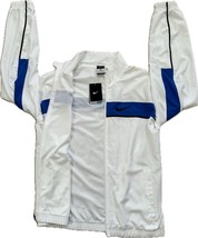 Nike Elite DRI-FIT Men&#39;s WHITE/BLUE Full Zip Basketball Jacket Sz L, #521104-100 - £40.20 GBP