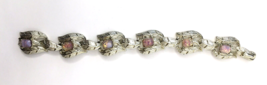 Vintage 11W 30St INC Bracelet Silver Tone &amp; Faux Pink Fire Opal 7&quot; - £23.12 GBP