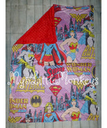 NEW Boutique Woman Batgirl Super Woman Kids Soft Minky Dot Blanket 30 x 40 - £10.21 GBP