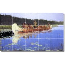 Frederic Remington Native Americans Painting Ceramic Tile Mural BTZ07338 - £119.53 GBP+