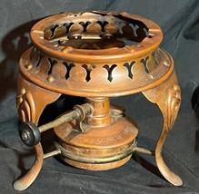 Antique Copper Sterno Inferno Camp Stove Burner Chafing Dish Stand Mission Era - £92.89 GBP