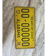 vintage 1971 Alabama Heart of Dixie sample license plate 00-00000 - €42,79 EUR