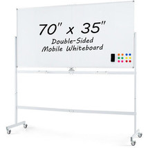 Rolling Double-Sided Magnetic Whiteboard on Wheels with Stand and Aluminum Alloy - $197.49