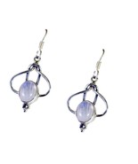 splendiferous Rainbow Moonstone 925 Sterling Silver White Earring india ... - $35.92 CAD