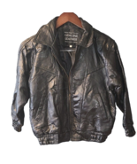 Navarre Leather Company Women&#39;s Jacket Sz 12 Black Italian Stone Design ... - $47.63