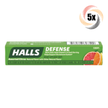 5x Packs HALLS Defense Assorted Citrus Vitamin C Cough Drop ( 9 Drops Pe... - £10.74 GBP